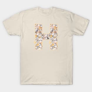 cat letter H (the cat forms the letter H) T-Shirt